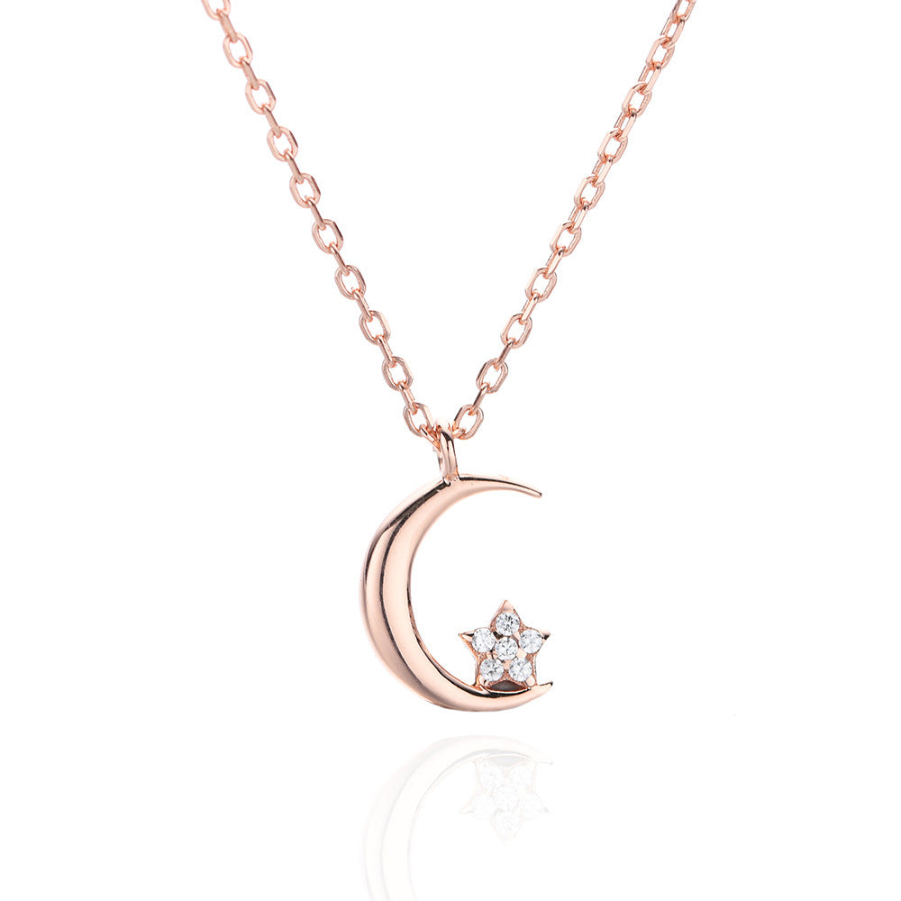 Silver Moon Star Necklace