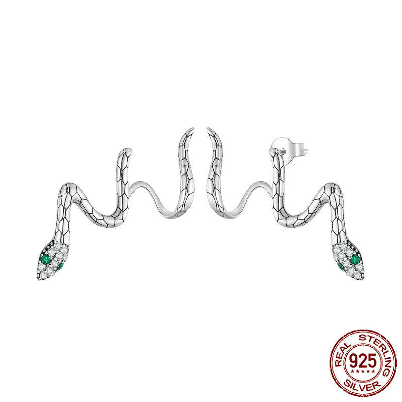 Original Silver  Serpentine Stud Earrings