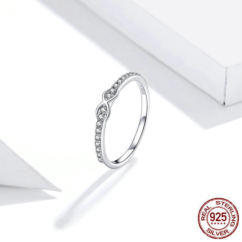 Silver Platinum Zircon Ring