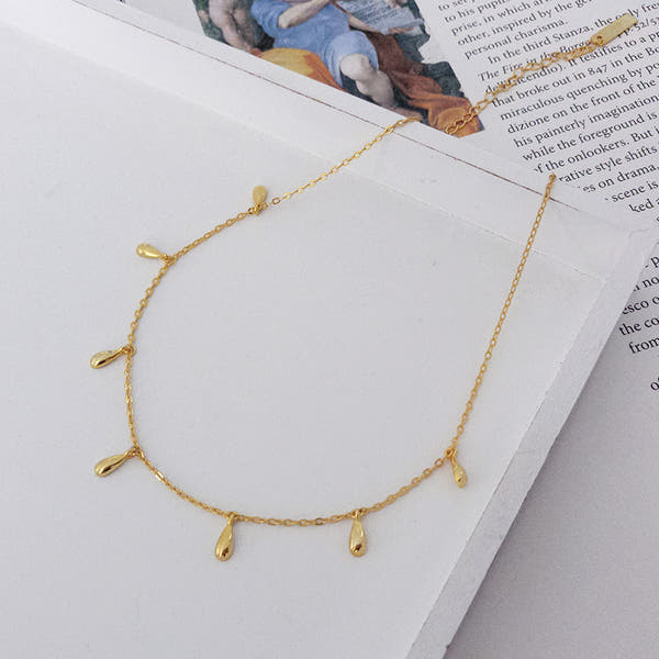 Silver Temperament Drop Necklace