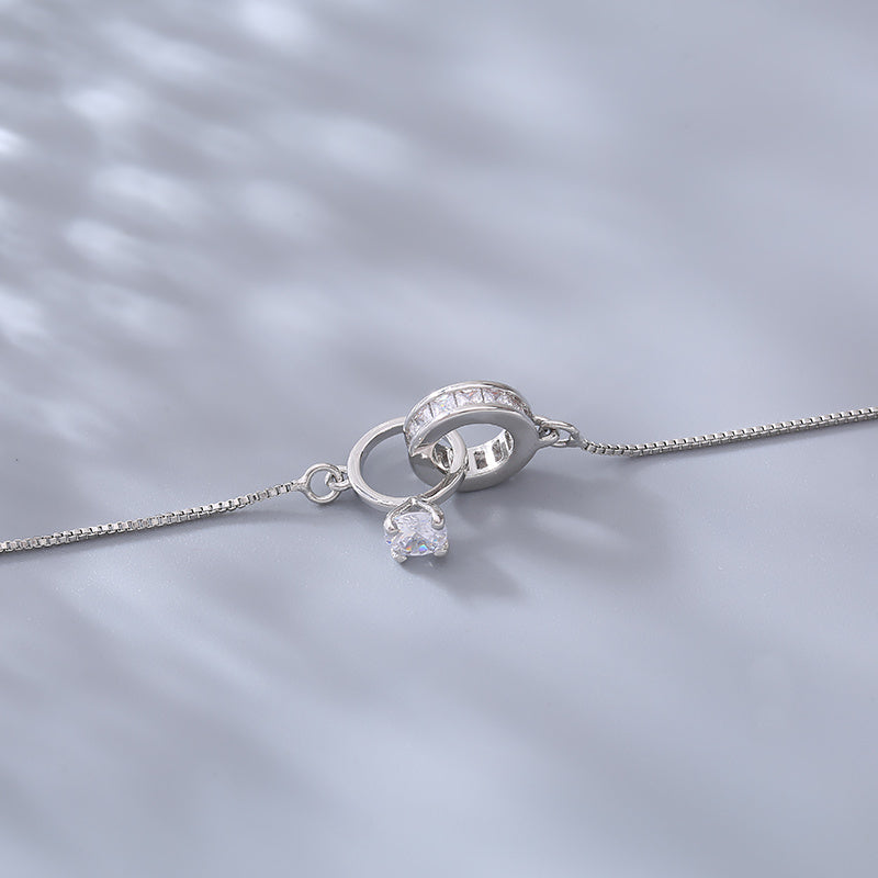 Silver Interlocking Bracelet Women