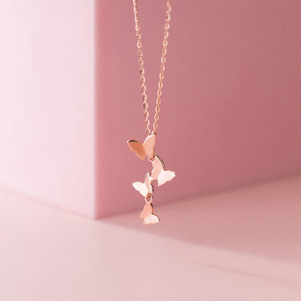 S925 Silver Forest Sweet Butterfly Element Necklace null