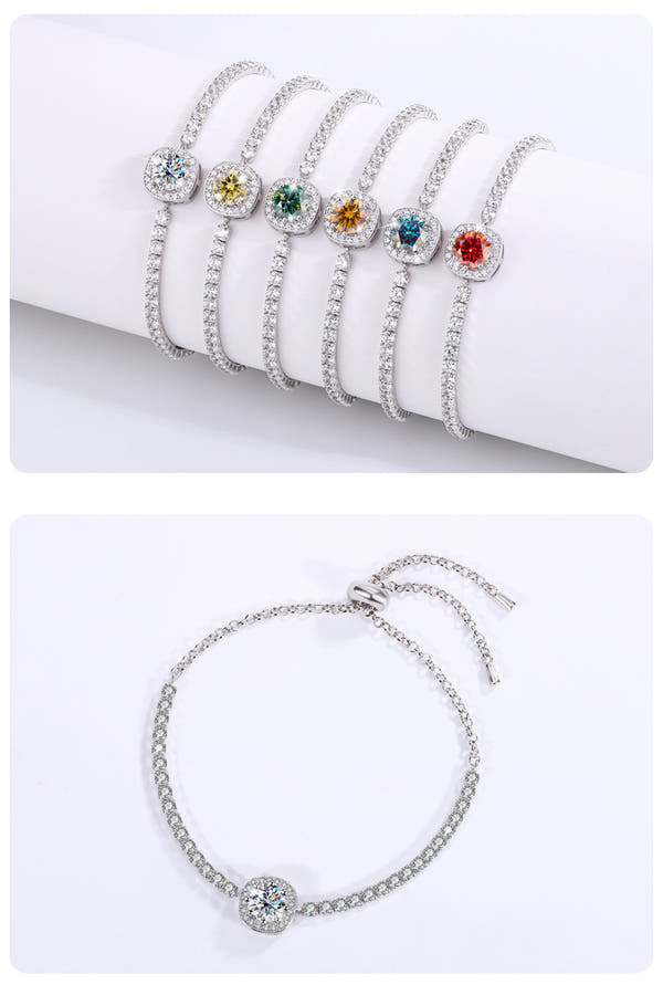 Silver Inlaid Diamond Bracelet