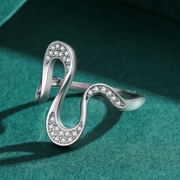 Silver Geometric Diamond Ring