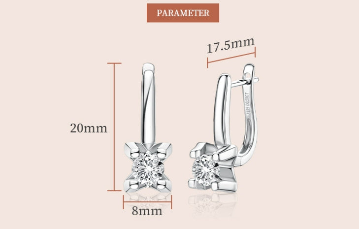 Moissanite Earrings Silver