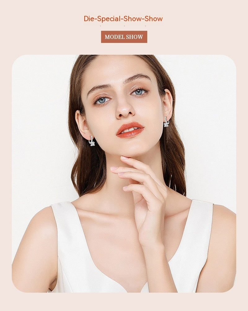 Moissanite Earrings Silver