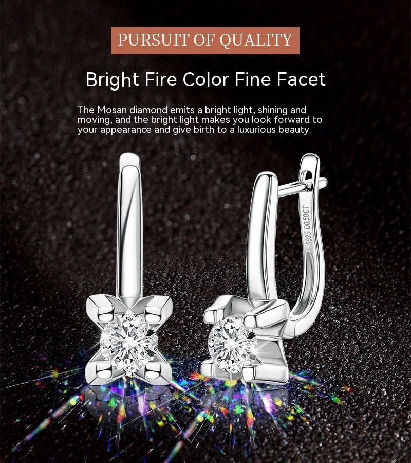 Moissanite Earrings Silver