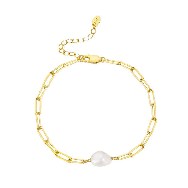 Silver Natural  Pearl Bracelet