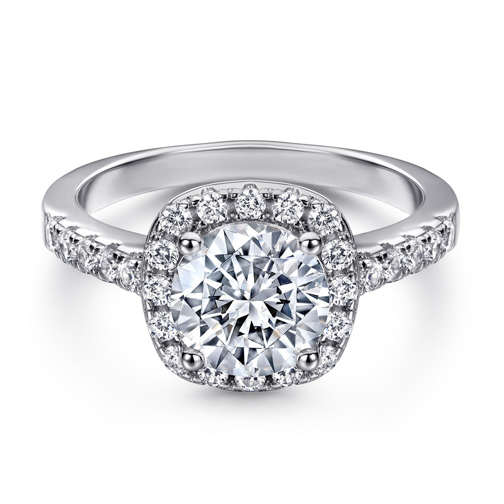 Women's Fashion Sterling Silver Zircon Wedding Ring null