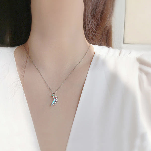 925 Pure Silver Moon Spring Small Crowd Clavicle Chain null