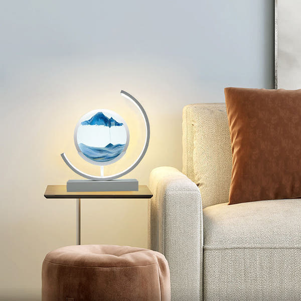 Glass Flowing Sand Colored Painting Lamp Decoration Handmade DIY Material Pack Atmosphere Creative Gift Rechargeable Night Light