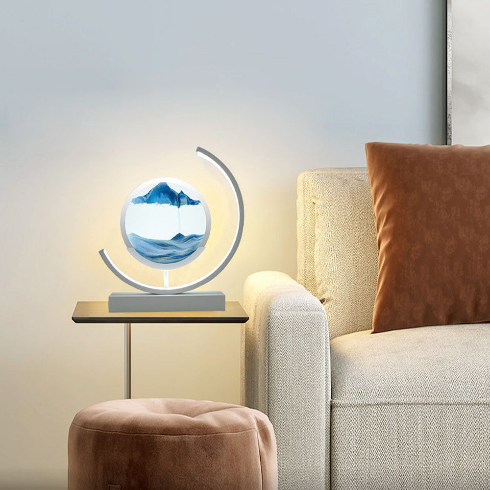 Glass Flowing Sand Colored Painting Lamp Decoration Handmade DIY Material Pack Atmosphere Creative Gift Rechargeable Night Light