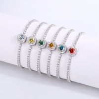 Silver Inlaid Diamond Bracelet