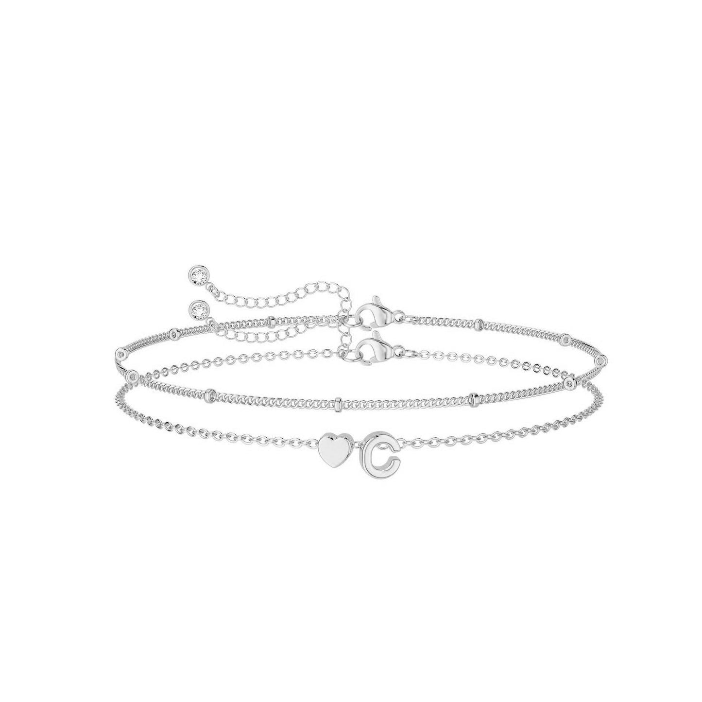 26 Peach Hearts Letter Bracelet Summer null