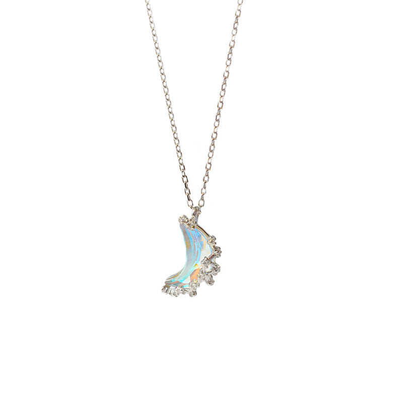 925 Pure Silver Moon Spring Small Crowd Clavicle Chain null
