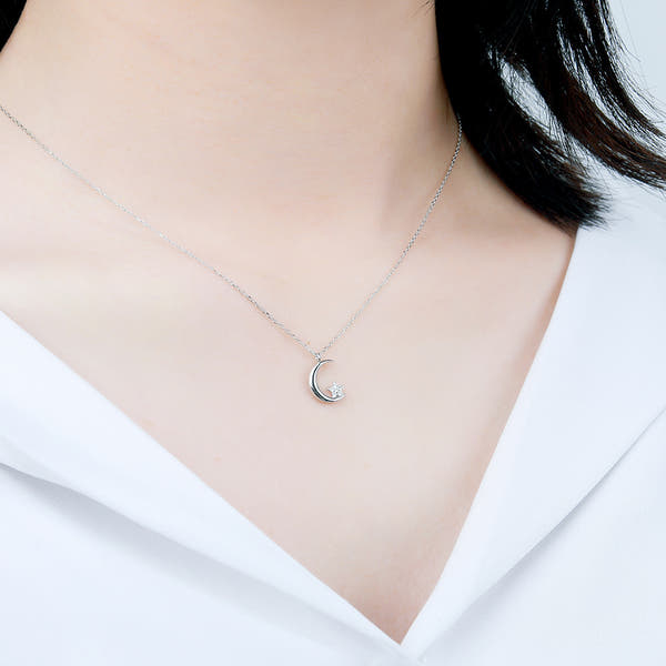 Silver Moon Star Necklace