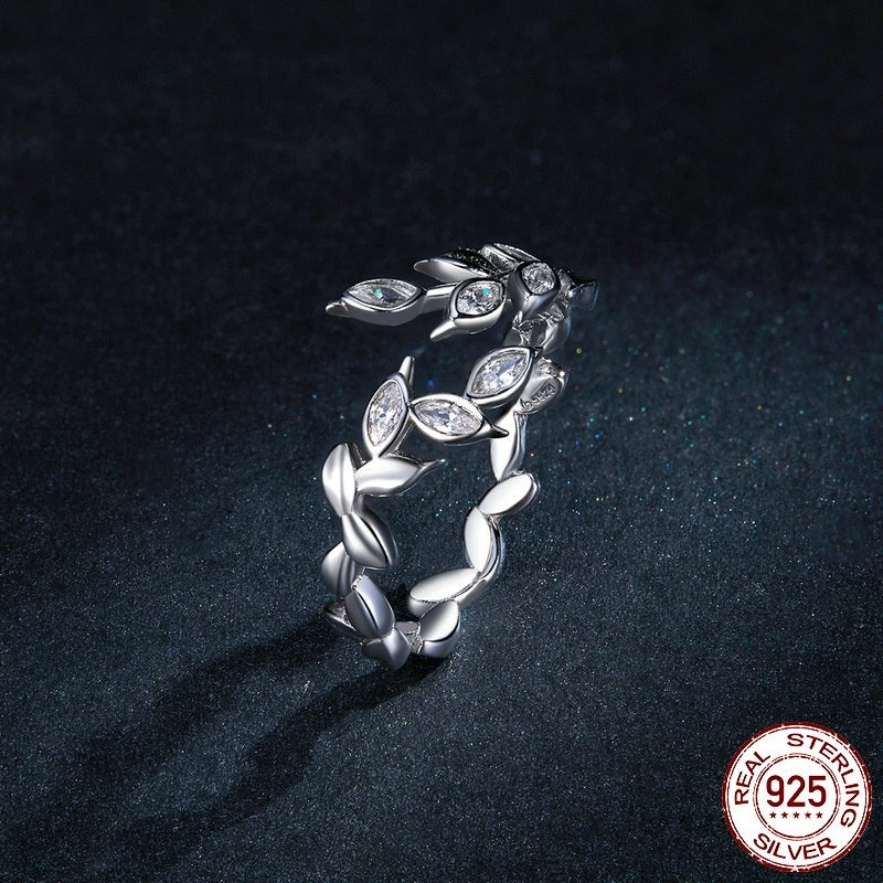 Shining Wheat Open Ring Silver