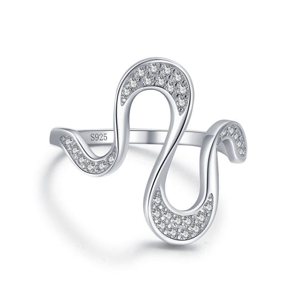 Silver Geometric Diamond Ring