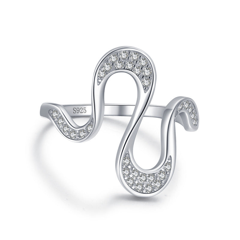 Silver Geometric Diamond Ring