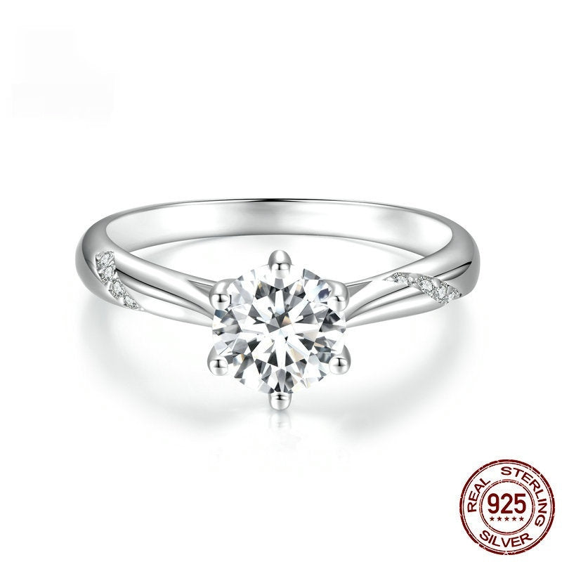 European And American Supply Simple Moissanite Ring null