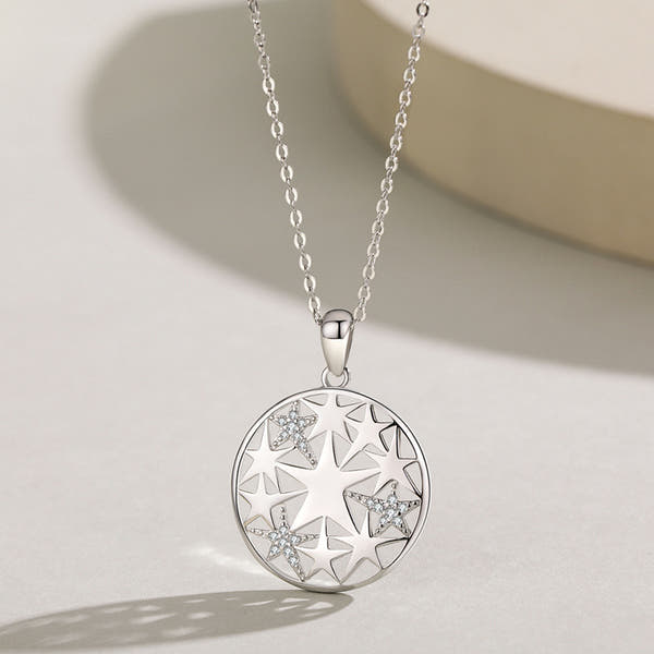 Silver Pentagram Pendant Necklace
