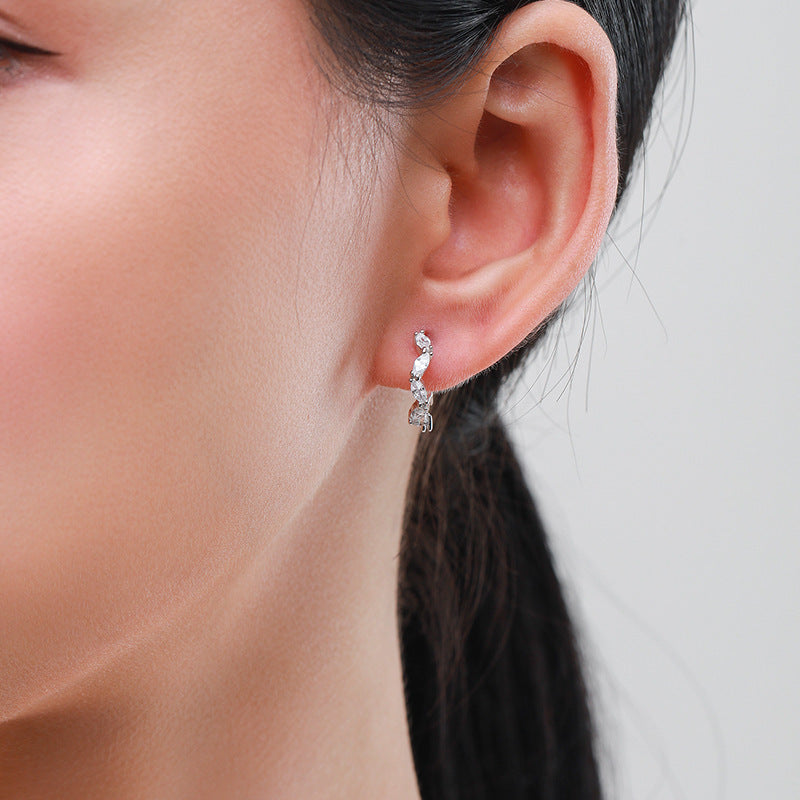 Silver Irregular Design Earrings