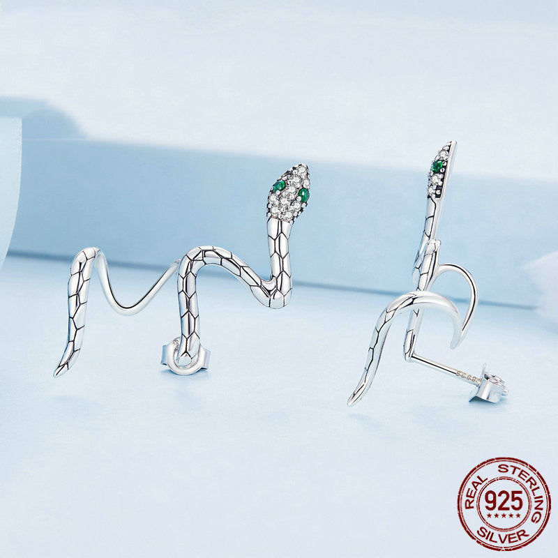 Original Silver  Serpentine Stud Earrings