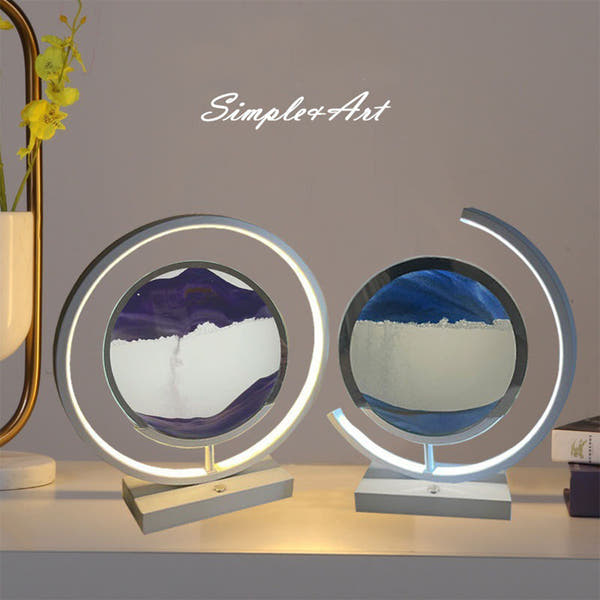 Glass Flowing Sand Colored Painting Lamp Decoration Handmade DIY Material Pack Atmosphere Creative Gift Rechargeable Night Light