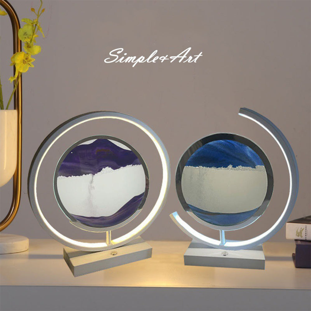 Glass Flowing Sand Colored Painting Lamp Decoration Handmade DIY Material Pack Atmosphere Creative Gift Rechargeable Night Light