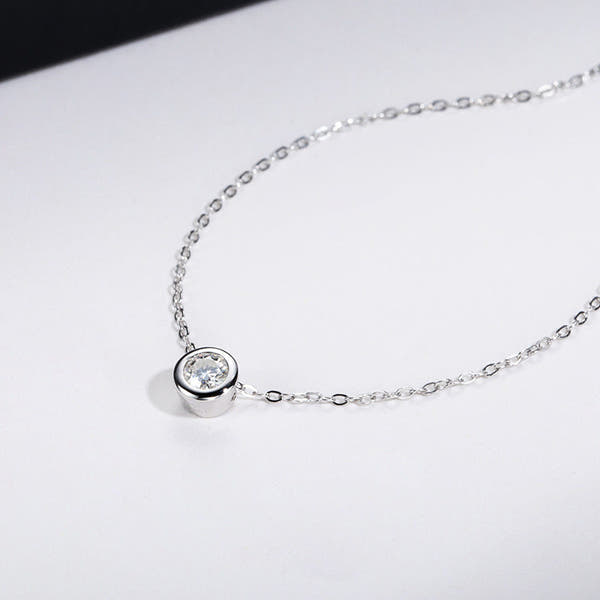 Karat Moissanite Necklace S925 Sterling Silver Pendant null