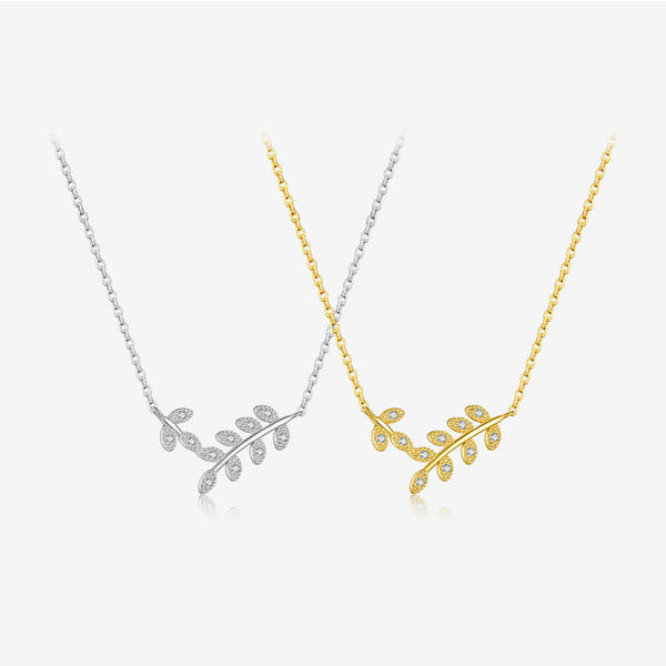 Silver Leaf Shaped Necklace