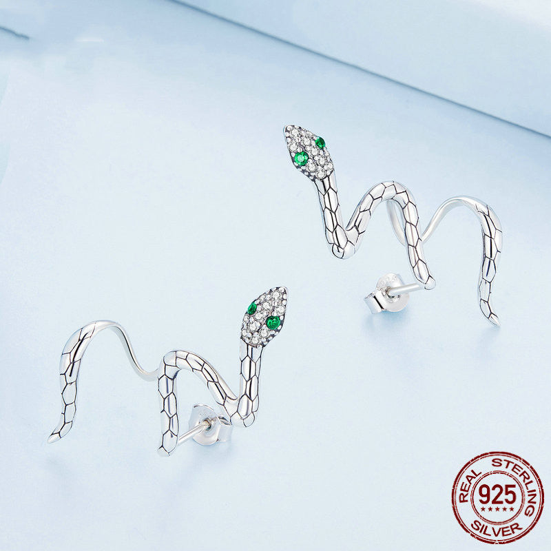 Original Silver  Serpentine Stud Earrings