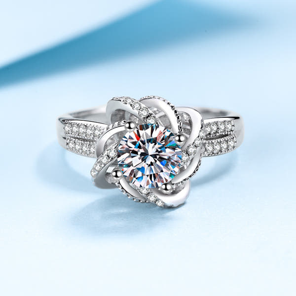 Silver Moissanite Ring