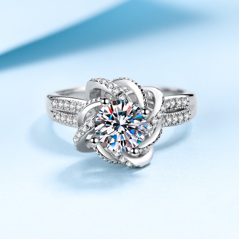 Silver Moissanite Ring