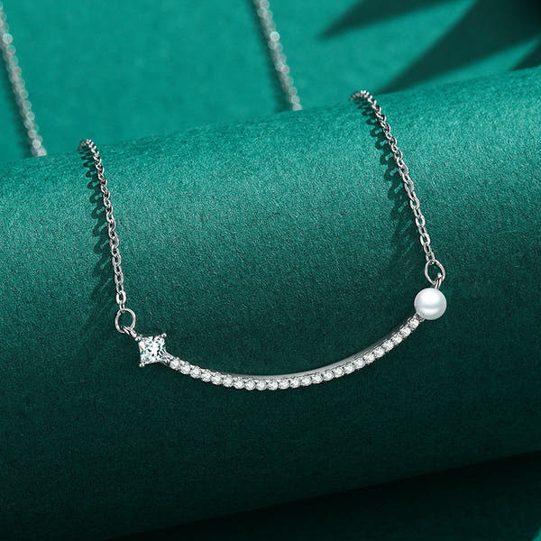 Silver Pearl Double Necklace