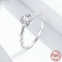 Star Moon Silver Ring