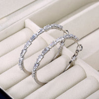 Simple Gold Ladies Zircon Earrings European And American Big Earrings null
