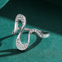 Silver Geometric Diamond Ring