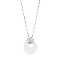Silver Chalcedony Peace Buckle Necklace