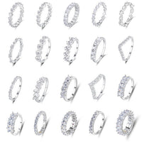 Silver Zircon Row Diamond Ring