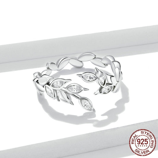 Shining Wheat Open Ring Silver
