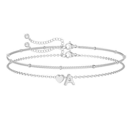26 Peach Hearts Letter Bracelet Summer null