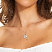 Bee And Flower Necklace 925 Silver Necklace Pendant null