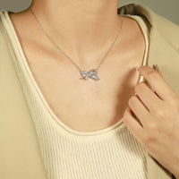 Silver Twist Bow Necklace