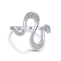 Silver Geometric Diamond Ring