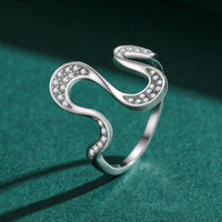 Silver Geometric Diamond Ring
