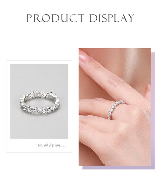 Silver Irregular Diamond Ring