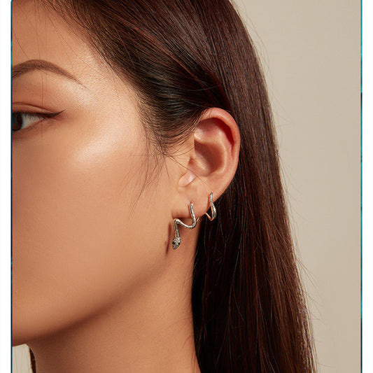 Original Silver  Serpentine Stud Earrings